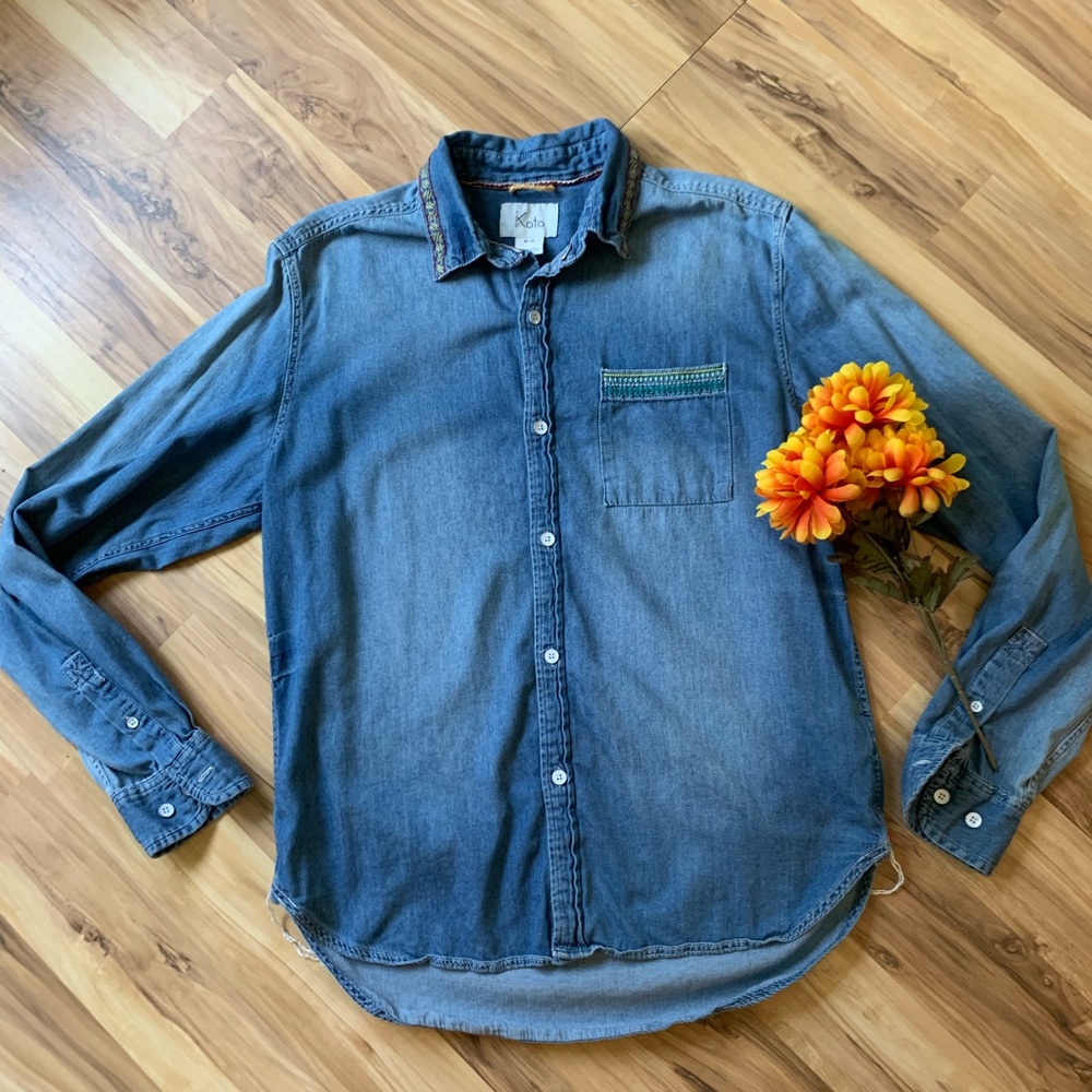 Urban Outfitters KOTO embroidered denim shirt M